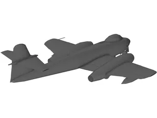 Gloster Meteor NF8 3D Model preview