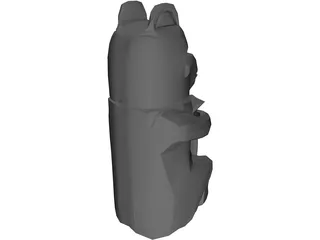 West Coast Native Bear Totum Carving 3D Model preview