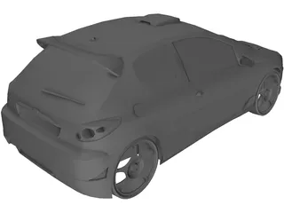 Peugeot 206 [Tuned] 3D Model preview