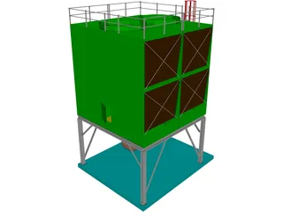 Cooling Tower 3D Model preview