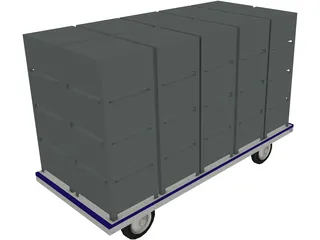 Farm Fruit Wagon 3D Model preview