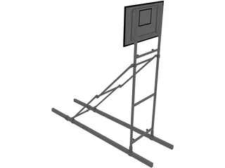 Basketball Ceiling Mounted Frame 3D Model preview
