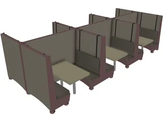 Booth 6 Unit Princeton 3D Model preview
