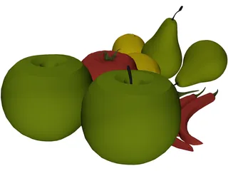 Fruits and Vegetables 3D Model preview