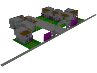Mexican Neighborhood 3D Model preview