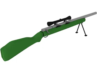 Rifle Robar Sniper 3D Model preview