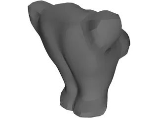 Torso Female Busty 3D Model preview