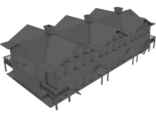Ski Lodge 3D Model preview