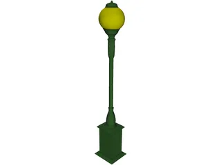 Victorian Street Lamp 3D Model preview