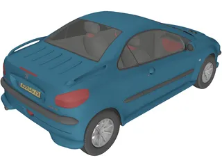 Peugeot 206CC 3D Model preview