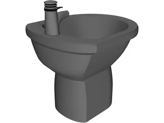 White Bidet 3D Model preview