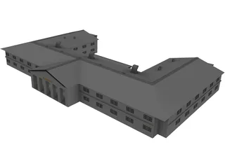 Army Barracks 3D Model preview