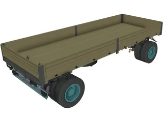 Cargo Trailer 3D Model preview