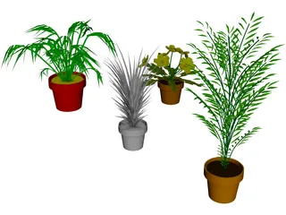 Flowerpots 3D Model preview