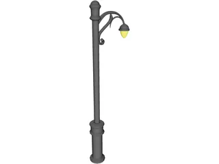 Parisian Street Lamp 3D Model preview