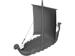 Dragon Longboat 3D Model preview