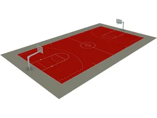 Basketball Court 3D Model preview