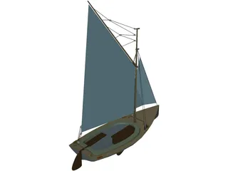 Gaf-Rig Sloop 3D Model preview