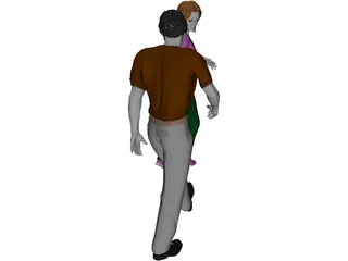 Woman and Man 3D Model preview