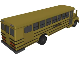 School Bus (1983) 3D Model preview