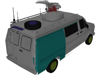 Television Live Truck 3D Model preview