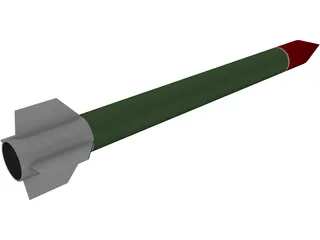 Qassam 2 Rocket 3D Model preview