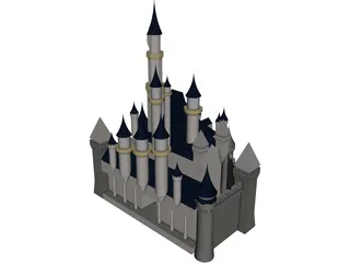 Cinderella Disney Castle 3D Model preview