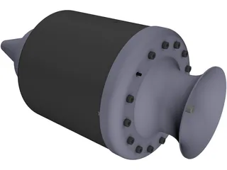 Jet Engine KJ66 3D Model preview