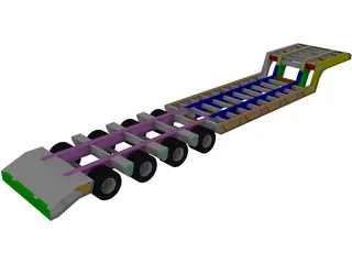 Trailer Lowboy 3D Model preview