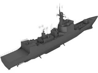 Type 052C Luyang-II Destroyer 3D Model preview