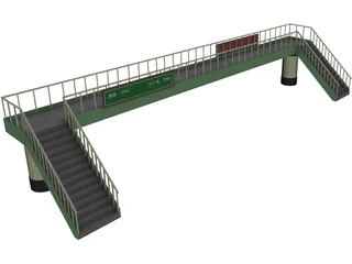 Japanese Foot Bridge 3D Model preview