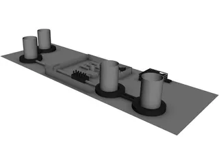 Nuclear Power Plant 3D Model preview