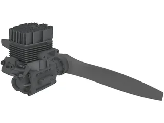 SuperTigre G4500 45cc RC Engine 3D Model preview