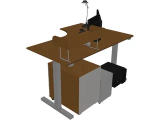 Corner desktop 3D Model preview
