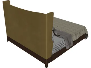 Baker Dane Upholstered Bed 3D Model preview