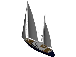 Sailboat 3D Model preview