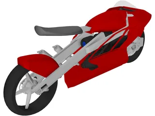 Electric Motorcycle Concept 3D Model preview