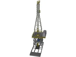 On-Shore Oil Rig 3D Model preview