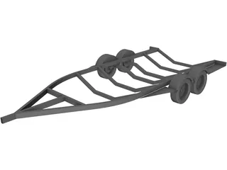 Boat Trailer 3D Model preview