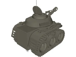 Cartoon Tank 3D Model preview