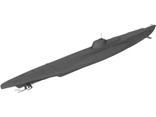 Submarine Aircraft Carrier U-820 3D Model preview