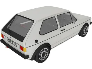 Volkswagen Golf Mk1 GTI Typ-17 (1975) 3D Model preview