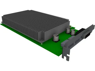 PCIeX16 Graphic Card 3D Model preview