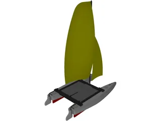 Small Catamaran 3D Model preview
