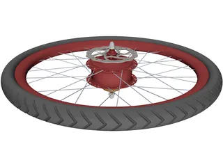 Rear Wheel with CVT Hub 3D Model preview