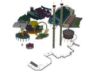 Amusement Park 3D Model preview