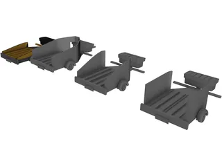 Motorcycle Trailer 3D Model preview