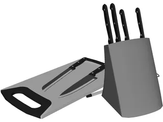 Quality Kitchen Knife 3D Model preview