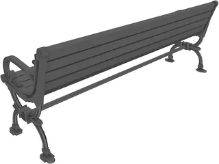 Street Bench 3D Model preview