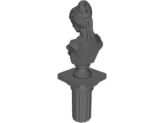 Woman Goddess Statue 3D Model preview